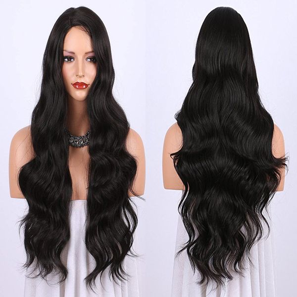 black wig high temperature hair cover female body wave hair partial split wavy head cover for women, Black;brown
black wig high temperature hair cover female body wave hair partial split wavy head cover for women, Black;brown