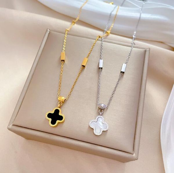 fashion luxury 4 leaf clover necklace pendant stainless steel 18k plated ladies girls valentine's day mother's day engagement jewe, Silver
fashion luxury 4 leaf clover necklace pendant stainless steel 18k plated ladies girls valentine's day mother's day engagement jewe, Silver