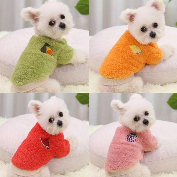 

Winter Dog Clothes for Small Dogs Boy Girl Yorkie Chihuahua Warm Flannel Dog Sweater Pet Puppy Clothing Cat Doggie Coat T-Shirt, Orange