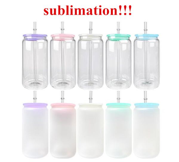 sublimation 16oz glass tumbler glass can with colorful lids clear frosted glasses reusable straw beer can transparent frosted soda can cup d
sublimation 16oz glass tumbler glass can with colorful lids clear frosted glasses reusable straw beer can transparent frosted soda can cup d