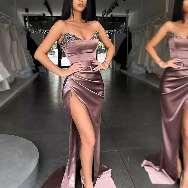plus size mermaid prom dresses long for women sweetheart satin sequined high side split formal occasions wear celebrity birthday pageant eve, Black
plus size mermaid prom dresses long for women sweetheart satin sequined high side split formal occasions wear celebrity birthday pageant eve, Black