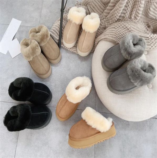 women's cotton slippers platform shoes women genuine suede leather indoor thick slipper winter boots, Black
women's cotton slippers platform shoes women genuine suede leather indoor thick slipper winter boots, Black