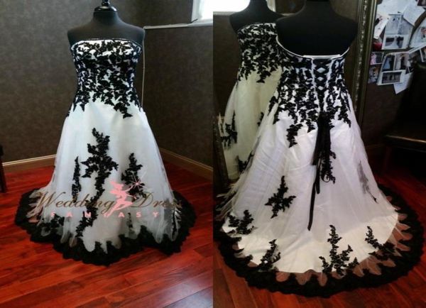 gorgeous gothic black and white wedding dresses 2020 strapless lace appliques corset custom made plus size wedding dress bridal go1073665
gorgeous gothic black and white wedding dresses 2020 strapless lace appliques corset custom made plus size wedding dress bridal go1073665