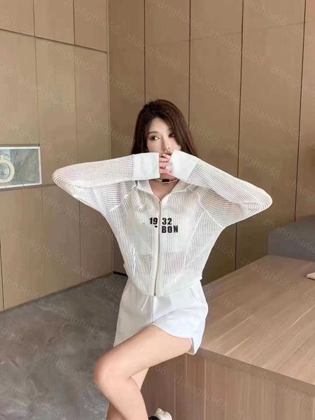 23ss womens designer clothing womens jacket hooded zipper see-through mesh letter logo printed long-sleeved cardigan coat women clothes, Black;brown
23ss womens designer clothing womens jacket hooded zipper see-through mesh letter logo printed long-sleeved cardigan coat women clothes, Black;brown