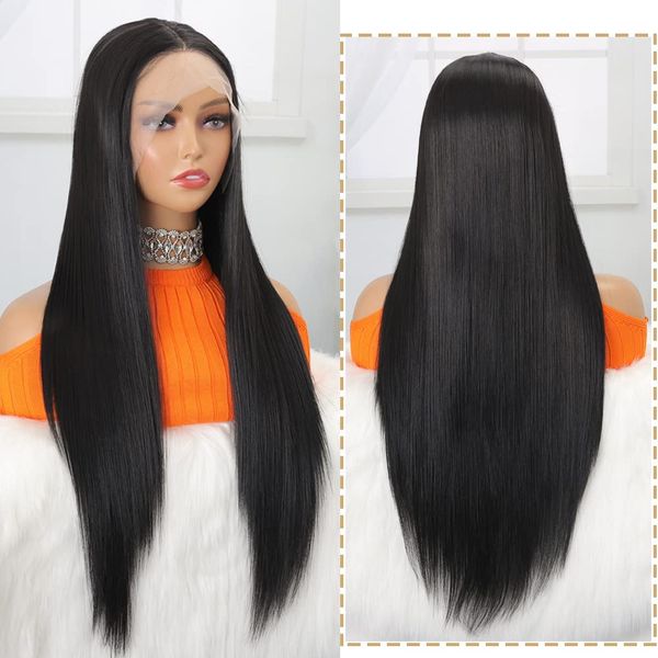 30 inch black lace wig for daily 13x3 long straight lace front wig for black women, Black;brown
30 inch black lace wig for daily 13x3 long straight lace front wig for black women, Black;brown