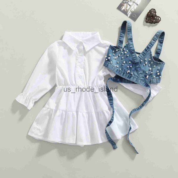 t-shirts fashion children baby girl clothes solid color long sleeve shirt dress denim beading vest 2pcs outfits clothes x0628, Blue
t-shirts fashion children baby girl clothes solid color long sleeve shirt dress denim beading vest 2pcs outfits clothes x0628, Blue