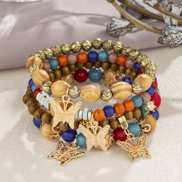 bohemian multicolors acrylic wood beads strand bracelets for women girls ethnic butterfly charm elastic rope bracelet, Golden;silver
bohemian multicolors acrylic wood beads strand bracelets for women girls ethnic butterfly charm elastic rope bracelet, Golden;silver