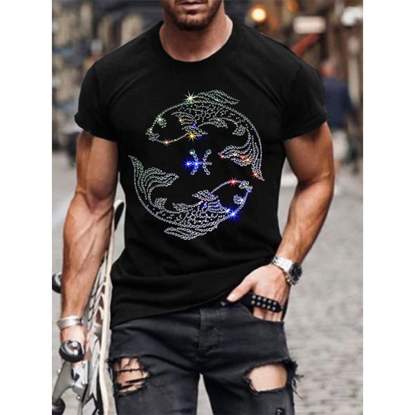 men's t-shirts mens fashion diamonds t-shirts fish drill tee short sleeve o-neck hip hop men clothes tshirt quality y2k 230627, White;black
men's t-shirts mens fashion diamonds t-shirts fish drill tee short sleeve o-neck hip hop men clothes tshirt quality y2k 230627, White;black