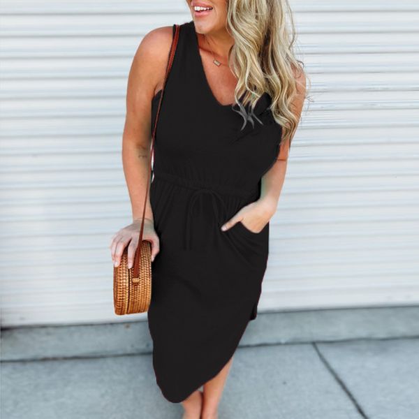 basic casual dresses european and american sleeveless summer for women v neck button down tie waist pocket mini vestidos 230627, Black;gray
basic casual dresses european and american sleeveless summer for women v neck button down tie waist pocket mini vestidos 230627, Black;gray