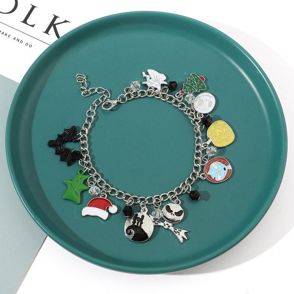 anime halloween skull ghost bracelet drip oil metal accesssory girls cute sweet student friend bracelet, Blue
anime halloween skull ghost bracelet drip oil metal accesssory girls cute sweet student friend bracelet, Blue