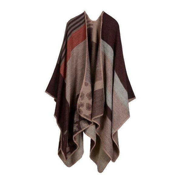 and autumn winter scarves versatile plaid women's travel shawl imitation cashmere ethnic style split thickened cloakl1j6, Red;brown
and autumn winter scarves versatile plaid women's travel shawl imitation cashmere ethnic style split thickened cloakl1j6, Red;brown