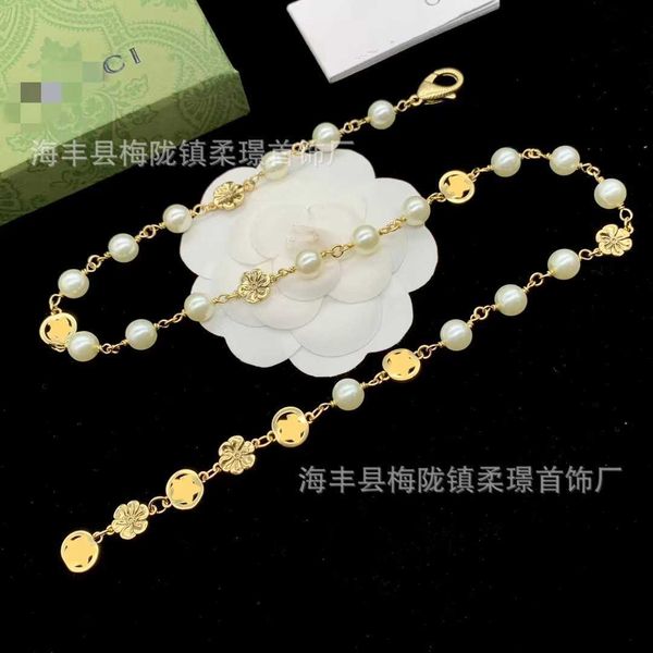 current pearl english alphabet double delicate and luxury ancient small popular design sense thin clavicle chain brass material, Silver
current pearl english alphabet double delicate and luxury ancient small popular design sense thin clavicle chain brass material, Silver