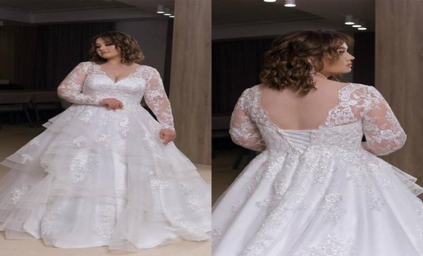 2020 plus size bohemian wedding dresses v neck appliqued long sleeves lace bridal gowns cascading ruffles tiers open back abiti da8154792, White
2020 plus size bohemian wedding dresses v neck appliqued long sleeves lace bridal gowns cascading ruffles tiers open back abiti da8154792, White