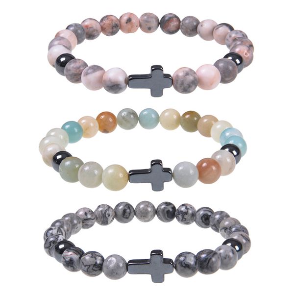 fashion natural amazon stone hematite cross elasticity bracelet for women men jewelry, Black
fashion natural amazon stone hematite cross elasticity bracelet for women men jewelry, Black