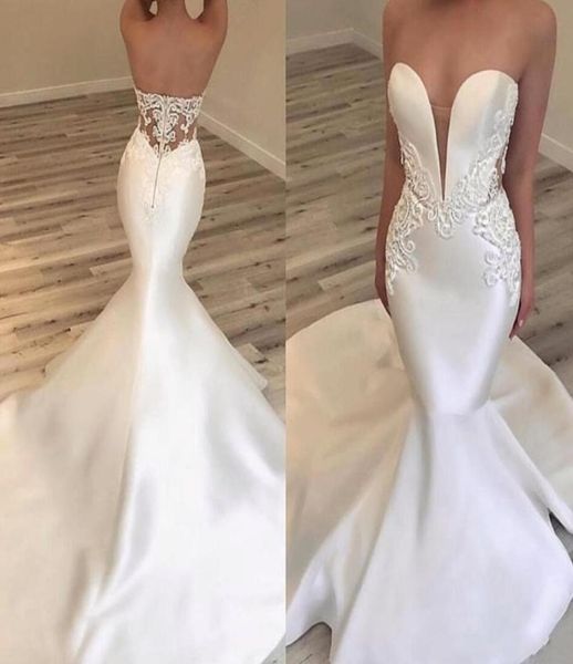 2019 new sweetheart mermaid wedding dresses lace appliques beads sleeveless backless sweep train arabic plus size formal brid5589097, White
2019 new sweetheart mermaid wedding dresses lace appliques beads sleeveless backless sweep train arabic plus size formal brid5589097, White