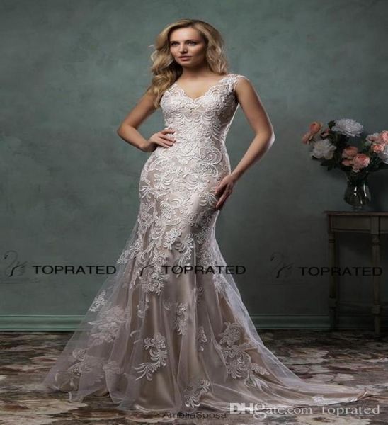 2019 elegant lace wedding dresses mermaid bridal gown with scoop sheer back covered button ivory nude court train amelia sposa cus2628010, White
2019 elegant lace wedding dresses mermaid bridal gown with scoop sheer back covered button ivory nude court train amelia sposa cus2628010, White