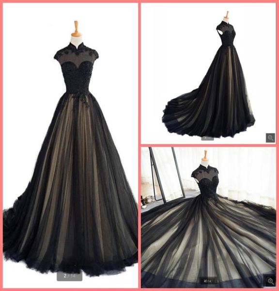 2021 real picture black champagne tulle a line prom dress high neckline cap sleeve modest lace appliques prom gowns beaded muslim 2352621
2021 real picture black champagne tulle a line prom dress high neckline cap sleeve modest lace appliques prom gowns beaded muslim 2352621