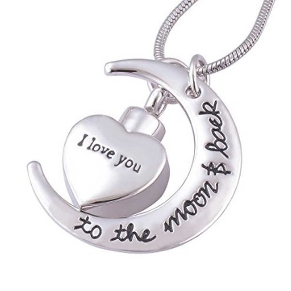 european and american necklace in memory of loved ones heart pendant love you stainless steel cremation ash funeral jewelry, Silver
european and american necklace in memory of loved ones heart pendant love you stainless steel cremation ash funeral jewelry, Silver