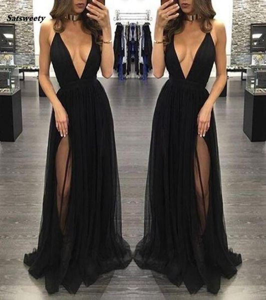 new high side split tulle prom dresses black deep v neck long women skirts formal party evening gowns vestidos de baile3652157
new high side split tulle prom dresses black deep v neck long women skirts formal party evening gowns vestidos de baile3652157