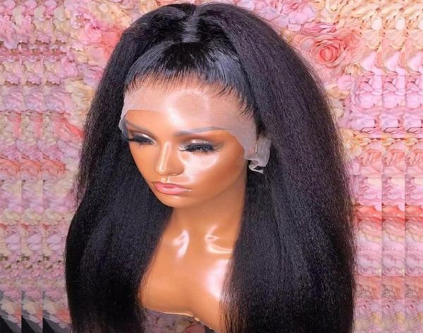 180 density colored black glueless yaki kinky straight lace front wig for women bundles with closure heat resistant fiber soft dai2300474, Black;brown
180 density colored black glueless yaki kinky straight lace front wig for women bundles with closure heat resistant fiber soft dai2300474, Black;brown