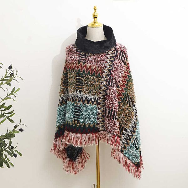 ethnic winter style shawl bohemian knitted shawl high neck scarf small square scarf outer decoration1j84, Red;brown
ethnic winter style shawl bohemian knitted shawl high neck scarf small square scarf outer decoration1j84, Red;brown