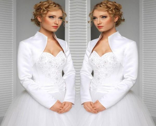 real custom made size and color wedding jacket satin long sleeves high collar bride accessories bridal bolero shrug wraps sh2805191, White
real custom made size and color wedding jacket satin long sleeves high collar bride accessories bridal bolero shrug wraps sh2805191, White