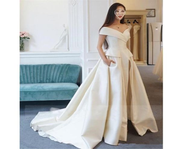 elegant ivory satin jumpsuit evening dresses off shoulder prom dresses with pockets custom sweep train v neck women formal party g7652399, Black;red
elegant ivory satin jumpsuit evening dresses off shoulder prom dresses with pockets custom sweep train v neck women formal party g7652399, Black;red