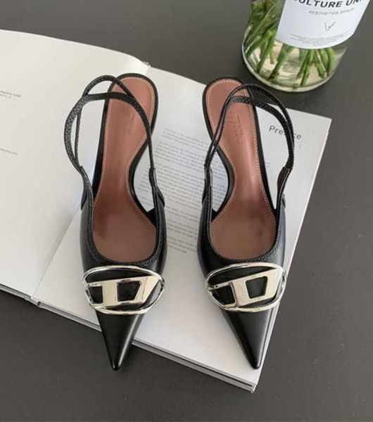 die high-heeled shoes women's thin heels spring shallow metal buckle back hollow pointed sandal789, Black
die high-heeled shoes women's thin heels spring shallow metal buckle back hollow pointed sandal789, Black