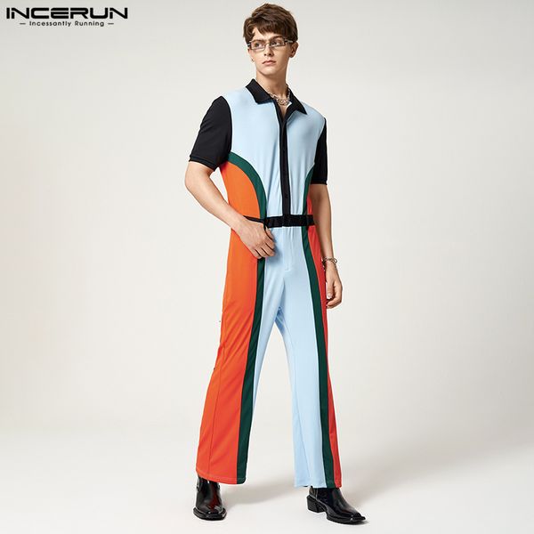 men's jeans fashion men jumpsuits patchwork 2023 lapel short sleeve button streetwear casual rompers leisure overalls s5xl incerun 2306, Blue
men's jeans fashion men jumpsuits patchwork 2023 lapel short sleeve button streetwear casual rompers leisure overalls s5xl incerun 2306, Blue