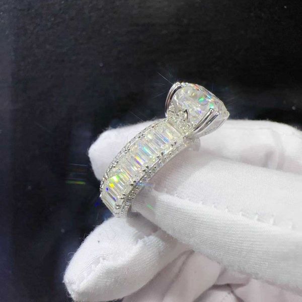 emerald fashion hip hop jewelry diamond 925 sterling silver vvs moissanite iced out ring
