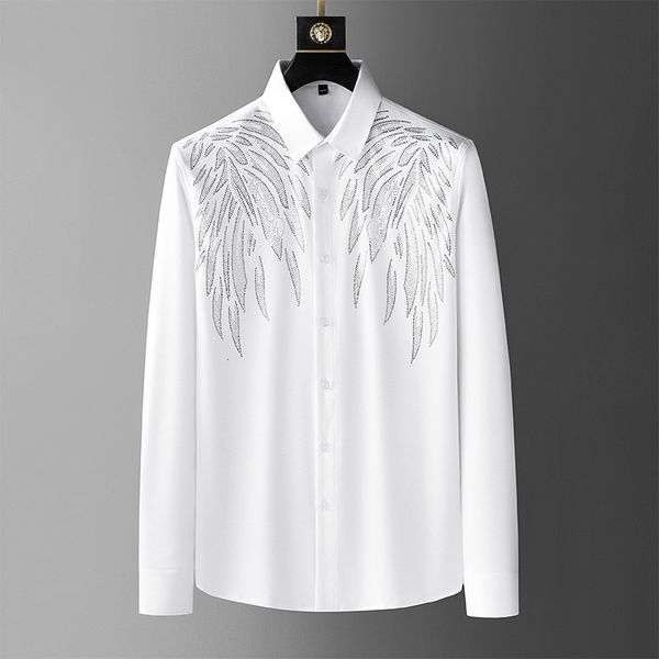 men's dress shirts men high-quality shirt personality wing pattern rhinauroid slim-fit non-ironing business leisure commuting daily 230, White;black
men's dress shirts men high-quality shirt personality wing pattern rhinauroid slim-fit non-ironing business leisure commuting daily 230, White;black