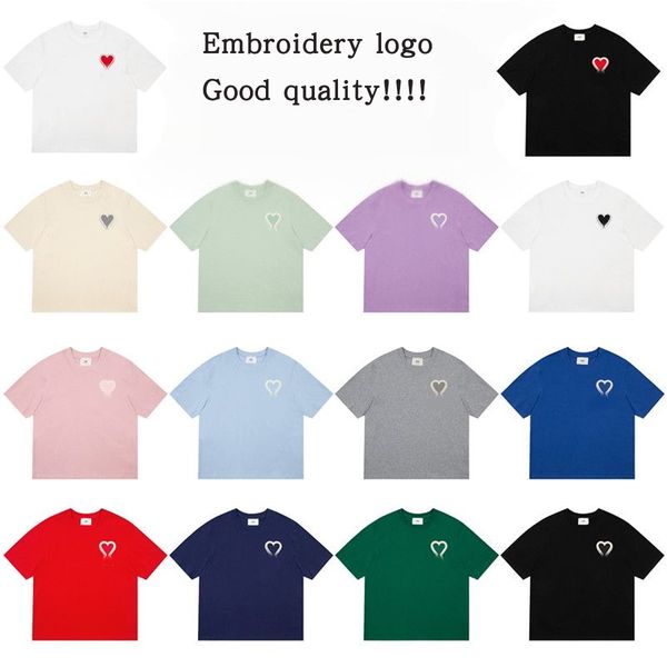 men's women's t shirt france paris designer amis t-shirt short sleeve embroidered logo cotton men women couple round neck tees, White;black
men's women's t shirt france paris designer amis t-shirt short sleeve embroidered logo cotton men women couple round neck tees, White;black