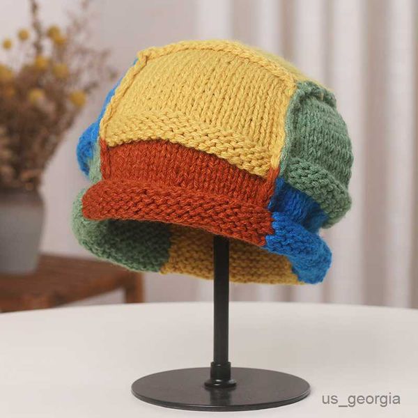 caps contrast color knitted beanies hat design curly ear protection handmade cap autumn and winter warm women's hats r230628, Blue;gray
caps contrast color knitted beanies hat design curly ear protection handmade cap autumn and winter warm women's hats r230628, Blue;gray
