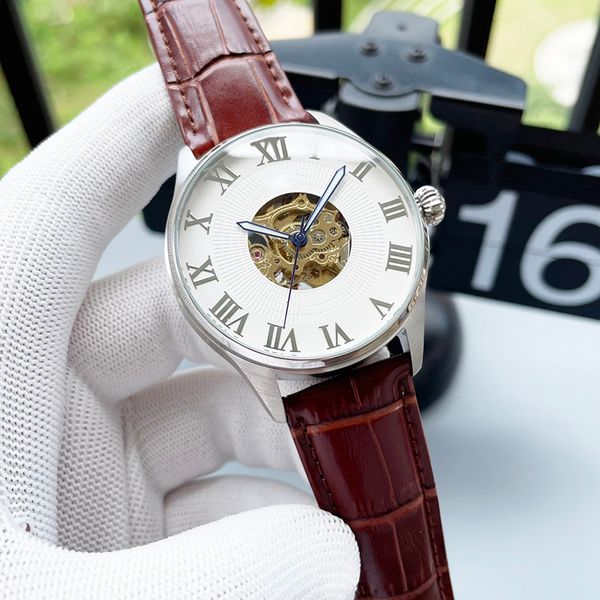 watch mens watch hollow automatic mechanical watches gold watchs leather strap waterproof montre de luxe 42mm, Slivery;brown
watch mens watch hollow automatic mechanical watches gold watchs leather strap waterproof montre de luxe 42mm, Slivery;brown