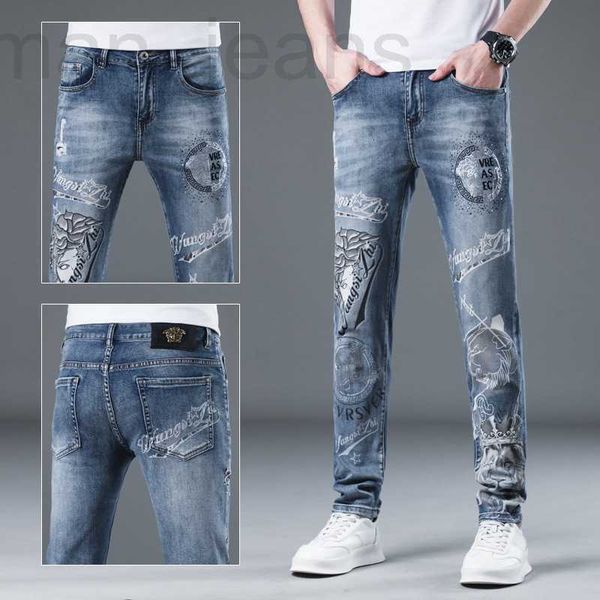 men's jeans designer trendy jeans, heavy industry printing, fashion brand 2023 new slim fit small foot pants, versatile european goods, Blue
men's jeans designer trendy jeans, heavy industry printing, fashion brand 2023 new slim fit small foot pants, versatile european goods, Blue