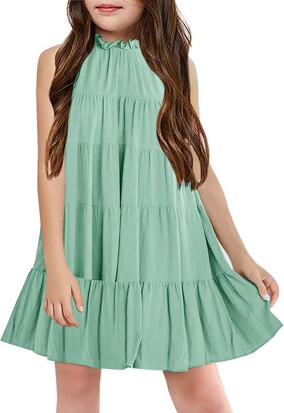 girls halter neck summer dress ruffle tiered swing sleeveless sundress flowy a line mini dresses for 5-14 years, Red;yellow
girls halter neck summer dress ruffle tiered swing sleeveless sundress flowy a line mini dresses for 5-14 years, Red;yellow