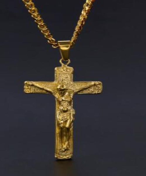 men039s stainless steel gold color jesus cross christ crucifix pendant with 5mm cuban chain necklace fashion hip hop jewelry3285839
men039s stainless steel gold color jesus cross christ crucifix pendant with 5mm cuban chain necklace fashion hip hop jewelry3285839