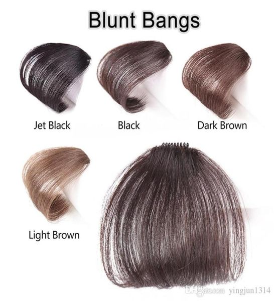 

neat front false fringe thin clip in blunt bangs blackbrown hairpiece with high temperature synthetic hair golden beauty1177007, Black
