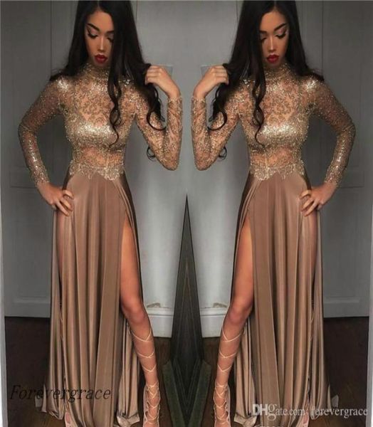 2019 vintage high collar long sleeves prom dress lace split formal holidays wear graduation evening party gown custom made p7403490, Black
2019 vintage high collar long sleeves prom dress lace split formal holidays wear graduation evening party gown custom made p7403490, Black