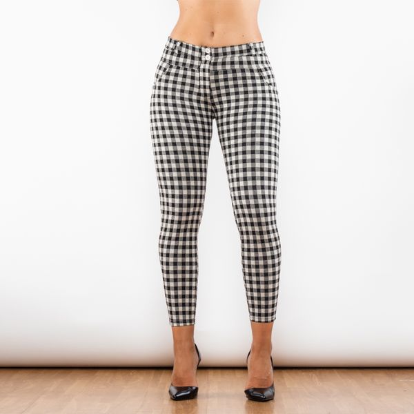 shascullfites melody plaid pants white and grey big square middle waist lifing pants push up leggings tight pants, Blue
shascullfites melody plaid pants white and grey big square middle waist lifing pants push up leggings tight pants, Blue