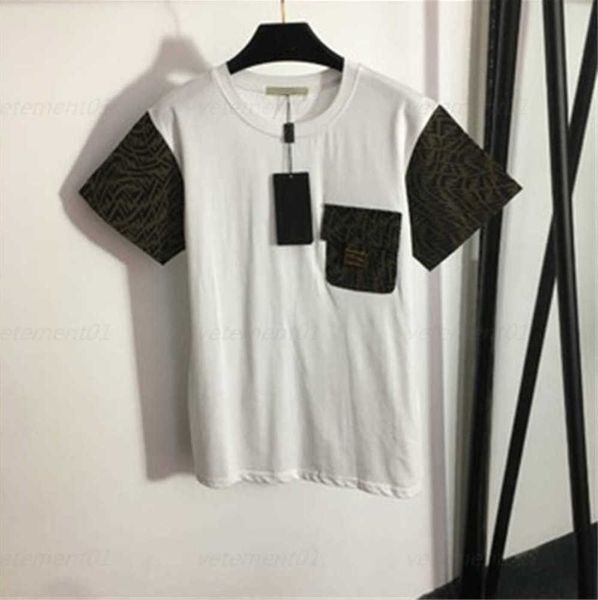 summer t shirt designer womens chest have pockets color blocking short sleeve round neck fashion tshirt designer clothes women 0607, White
summer t shirt designer womens chest have pockets color blocking short sleeve round neck fashion tshirt designer clothes women 0607, White