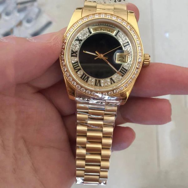 u1 grade aaa mens watches new golden 18k gold men automatic watch full diamond face sapphire solid strap 36mm, Slivery;golden
u1 grade aaa mens watches new golden 18k gold men automatic watch full diamond face sapphire solid strap 36mm, Slivery;golden