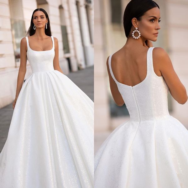 milla nova a line wedding dresses for bride spaghetti floral satin wedding dress zipper back designer bridal gowns sweep train, White
milla nova a line wedding dresses for bride spaghetti floral satin wedding dress zipper back designer bridal gowns sweep train, White