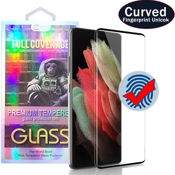 Image of S23 Ultra 3D Curved Tempered Glass Phone Screen Protector For Galaxy S23 S22 S21 S20 Note20 Ultra S10 S8 S9 Plus Note10 NOTE8 NOTE9 Film in Retail Box