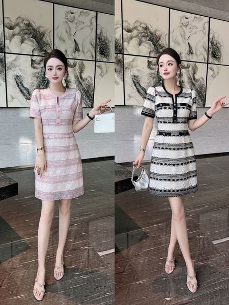 lace short sleeve contrast color dress 2023 spring and autumn women's fashion round neck short sleeve elegant dress dual color dress s-, Black
lace short sleeve contrast color dress 2023 spring and autumn women's fashion round neck short sleeve elegant dress dual color dress s-, Black