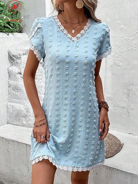 basic casual dresses fashion women summer solid color jacquard aline dress patchwork design lace decor vneck petal short sleeve loose mini 2, Black;gray
basic casual dresses fashion women summer solid color jacquard aline dress patchwork design lace decor vneck petal short sleeve loose mini 2, Black;gray