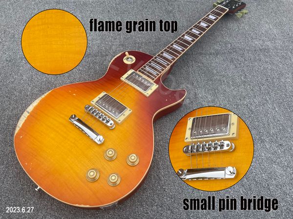 electric guitar cherry burst chrom parts no pickguard hh pickups u shape neck back flame grain aged painting
electric guitar cherry burst chrom parts no pickguard hh pickups u shape neck back flame grain aged painting