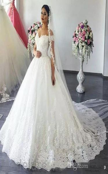 2020 new luxury lace ball gown wedding dresses a line off shoulder sweep train bridal gowns with lace applique plus size wedding g7891588, White
2020 new luxury lace ball gown wedding dresses a line off shoulder sweep train bridal gowns with lace applique plus size wedding g7891588, White