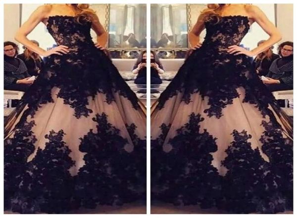 2019 strapless black lace appliques aline prom dresses modest lace up back long vestidos de soiree customized evening party gowns8944710
2019 strapless black lace appliques aline prom dresses modest lace up back long vestidos de soiree customized evening party gowns8944710