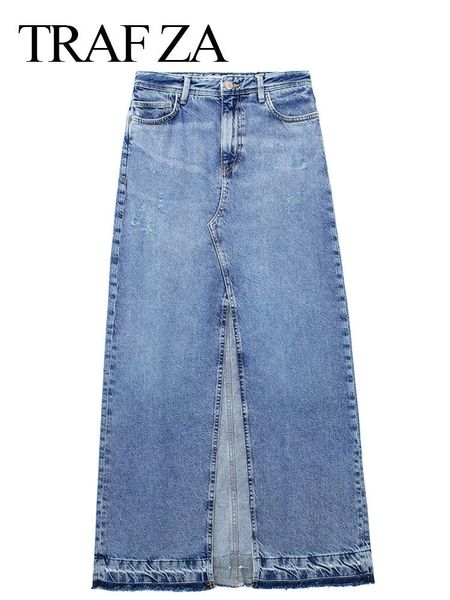 skirts trafza women's front slit blue denim skirt pockets high waist slim zipper fly midi skirts spring female casual streetwear 230628, Black
skirts trafza women's front slit blue denim skirt pockets high waist slim zipper fly midi skirts spring female casual streetwear 230628, Black